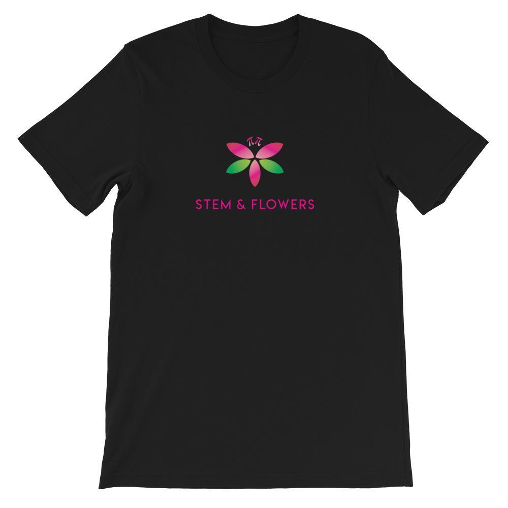 STEM & Flowers Logo Adult Unisex T-Shirt (Black) - STEM & FLOWERS