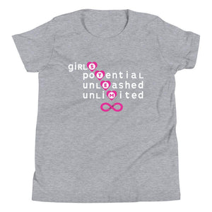 Girls Unlimited Potential STEM T-Shirt in grey